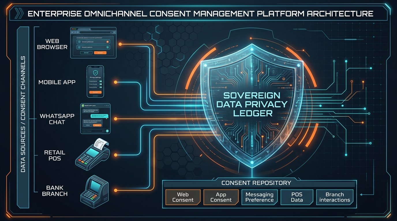 Enterprise Omnichannel Consent Management Platform Architecture Diagram